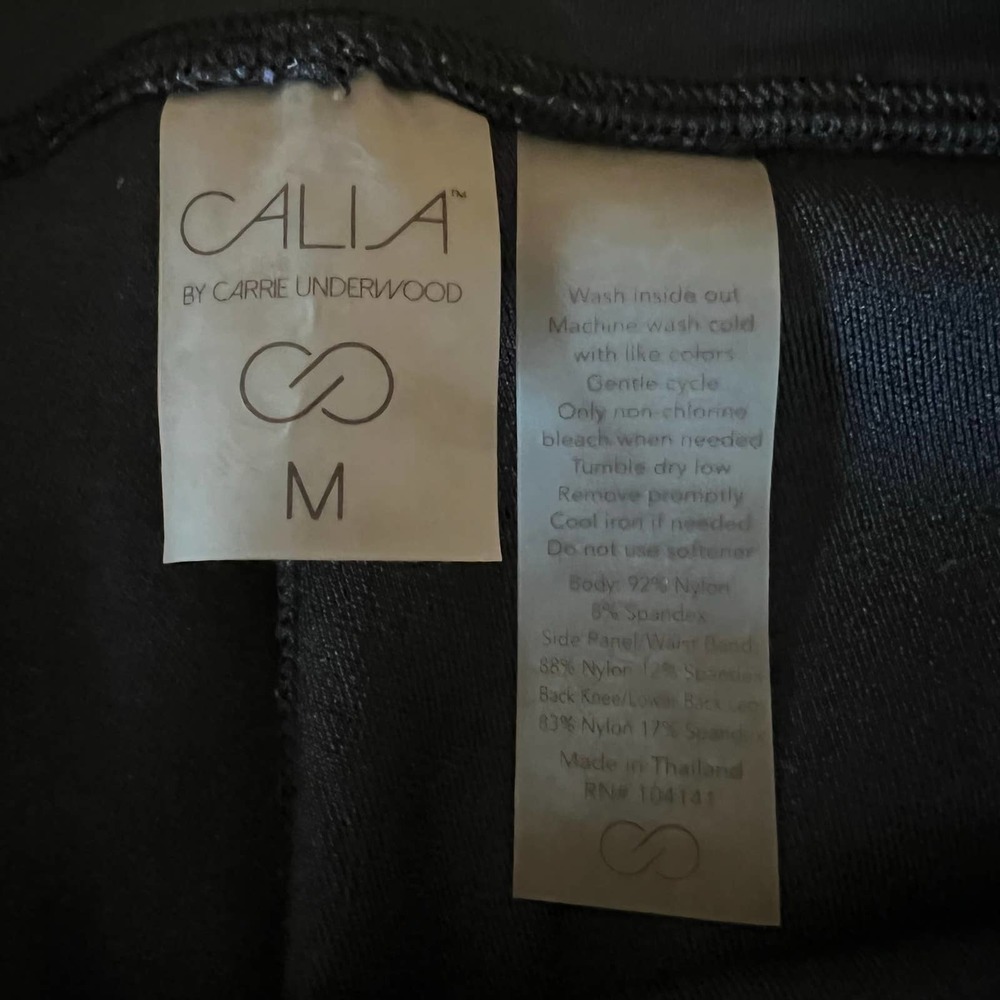 CALIA Textured Print Mesh Insert Leggings Size M Blue Black Active Tight Fit - Picture 6 of 9